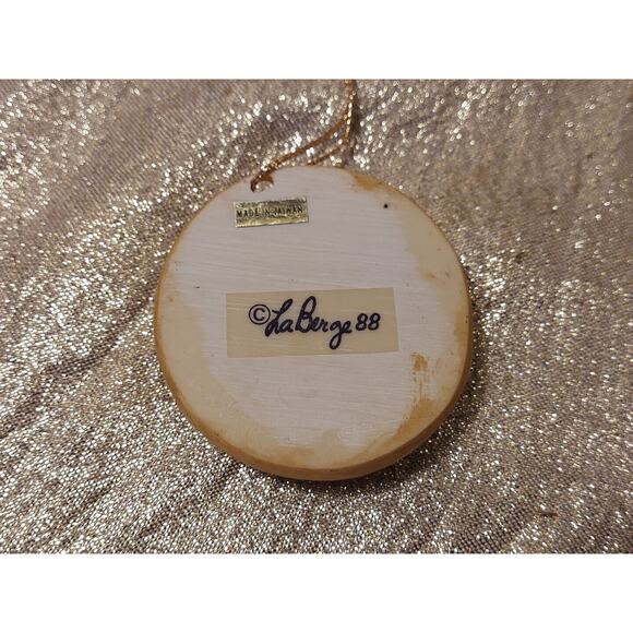 Vintage La Berge Mary, Baby Jesus Nativity Christmas Ornament 1988 Clay Handmade - Picture 7 of 8